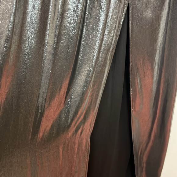 NWT: Gianni Bini Silver Metallic V-neck Maxi Dress - Picture 10 of 11